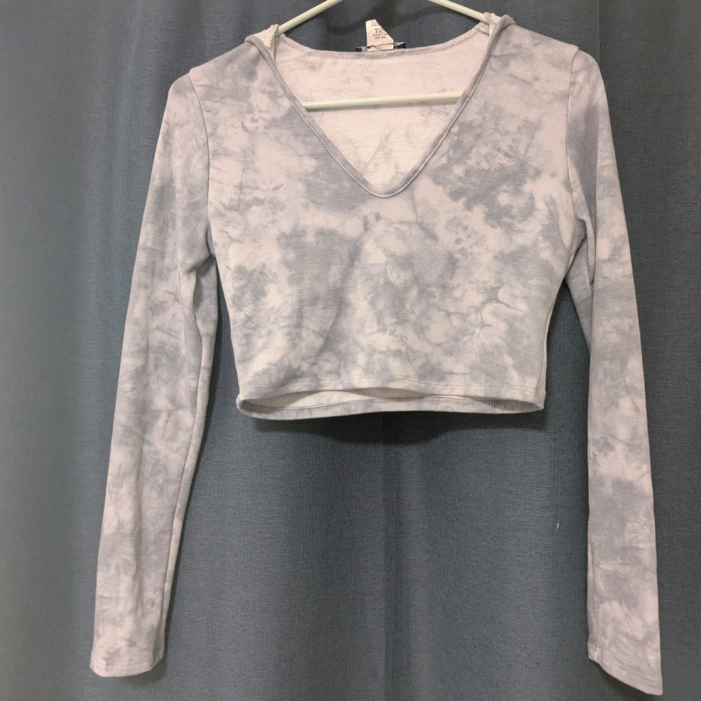 Gray Tie-Dye Women's Crop Top